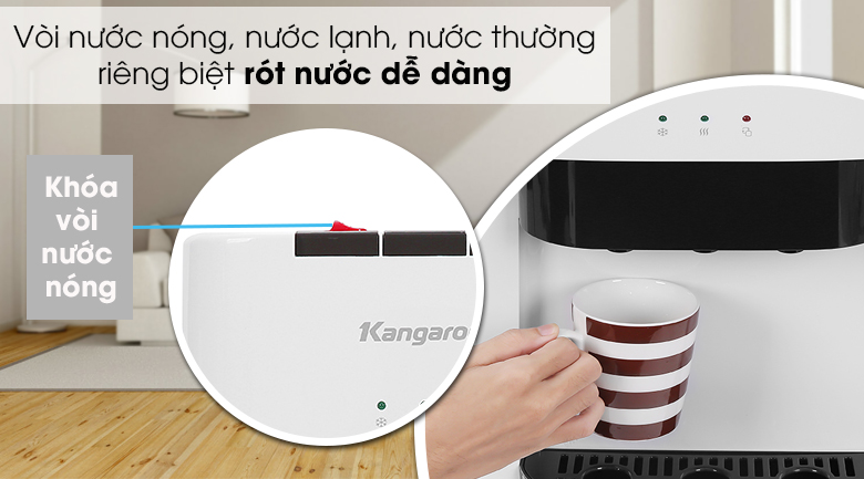 Cây nước nóng lạnh Kangaroo KG50A3 - 3 vòi nước nóng, lạnh, thường riêng biệt