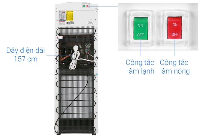 Cây nước nóng lạnh Sunhouse SHD9612 670W Màu Trắng