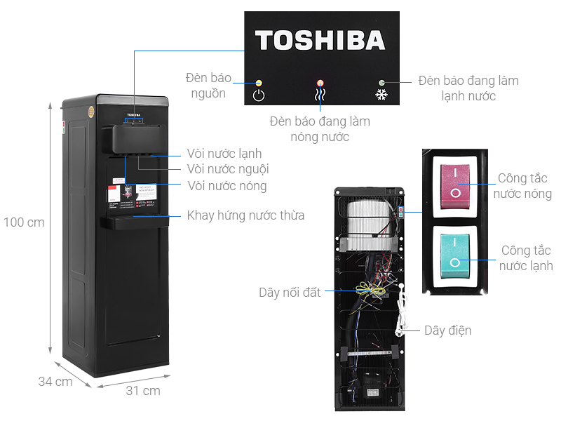 Cây nước nóng lạnh Toshiba RWF-W1917TV