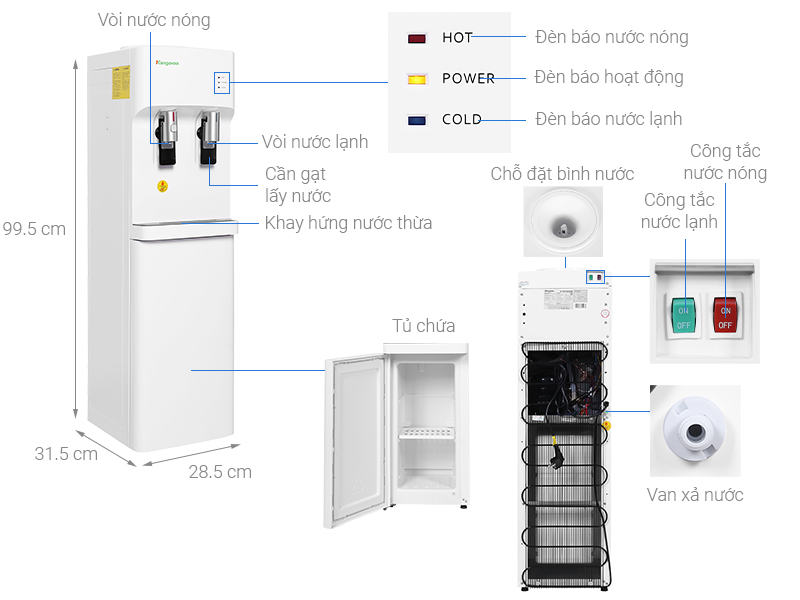 Cây nước nóng lạnh Kangaroo KG52A3