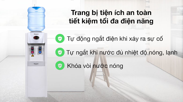 Tính năng an toàn khi sử dụng - Cây nước nóng lạnh Kangaroo KG45