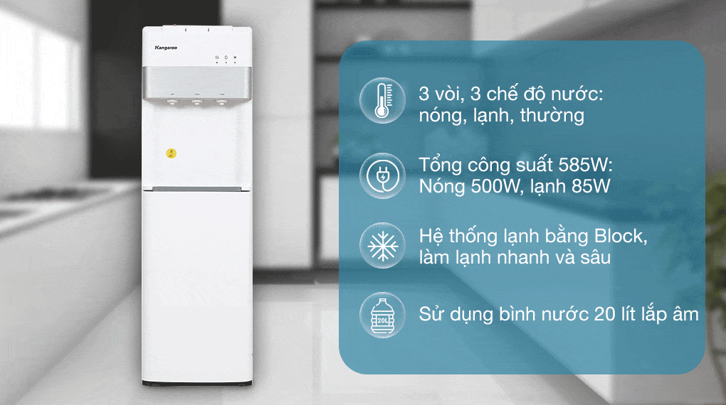 Cây nước nóng lạnh Kangaroo KG56A3 - giá rẻ, giao hàng ngay