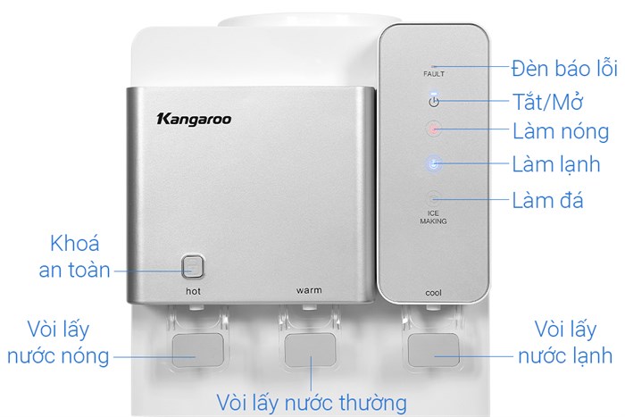 Cây nước nóng lạnh Kangaroo KG65A3 720W Màu Trắng