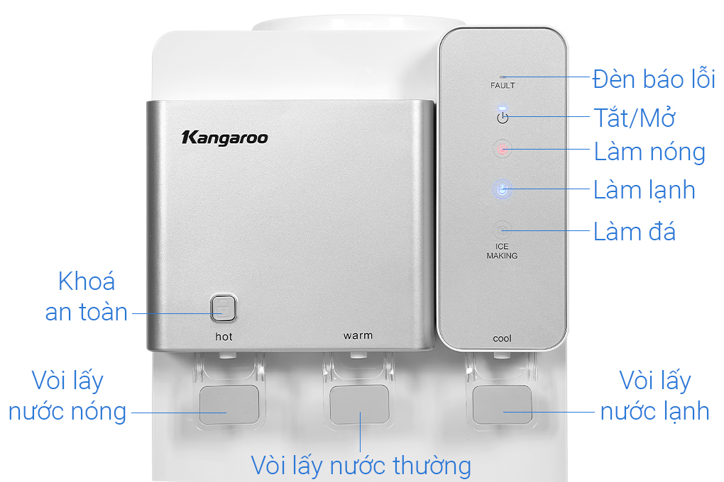Cây nước nóng lạnh Kangaroo KG65A3 720W Màu Trắng