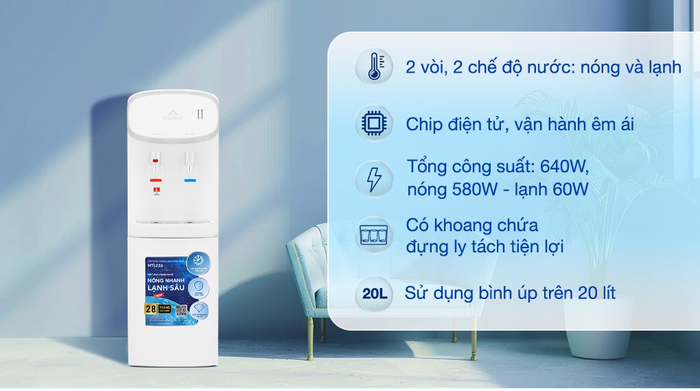 Cây nước nóng lạnh Hòa Phát HTL236 640W