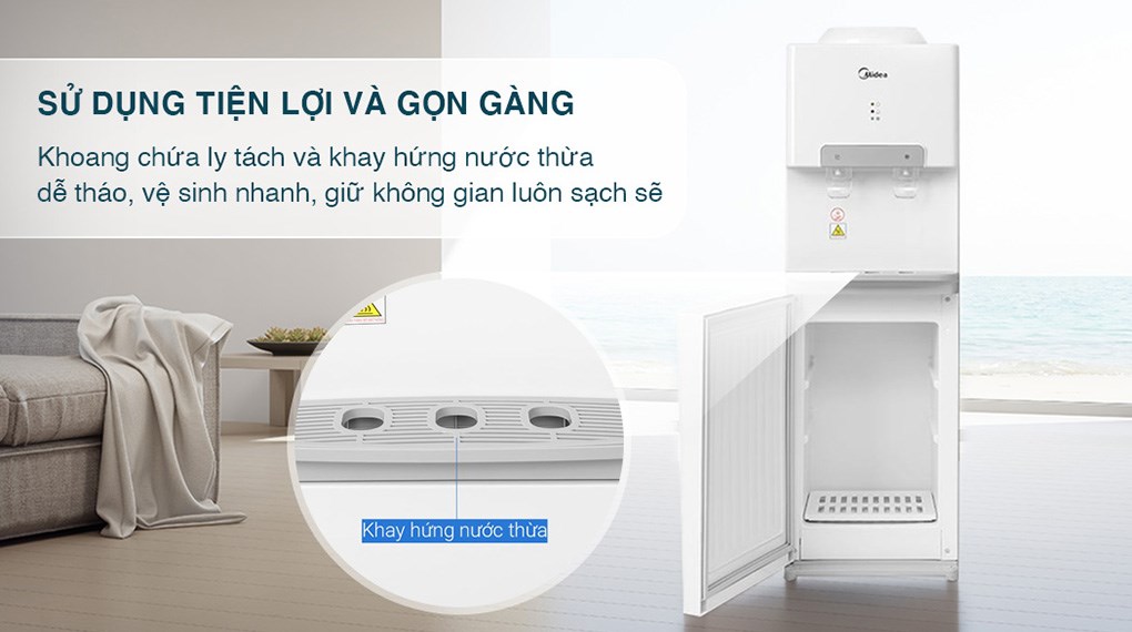 Cây nước nóng lạnh Midea YD1732S-W 500W