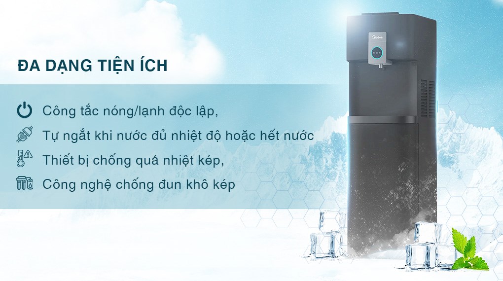 Cây nước nóng lạnh Midea YL2036S-B 520W