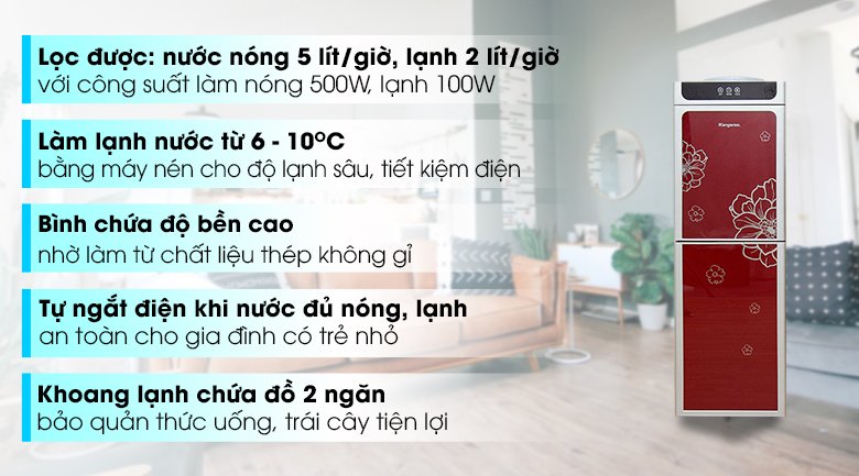 Cây nước nóng lạnh Kangaroo KG40N 600W - 14