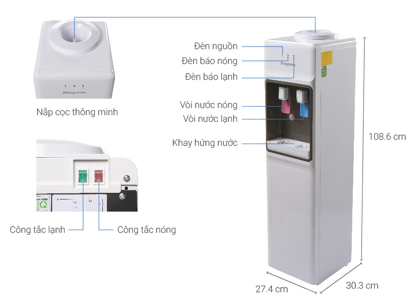 Cây nước nóng lạnh Kangaroo KG36A3