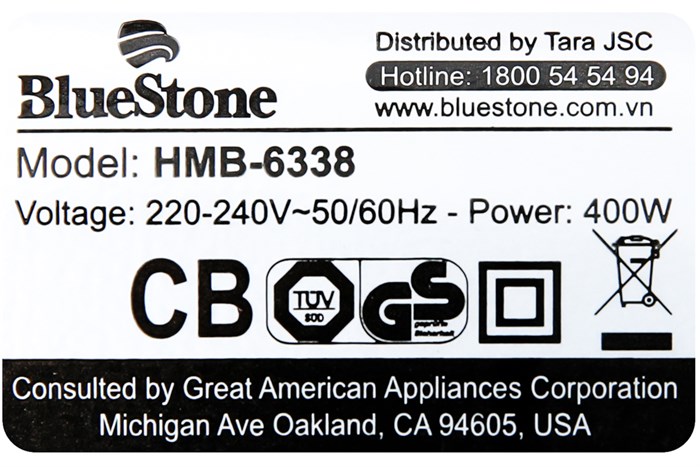 Máy đánh trứng BlueStone HMB-6338 Màu Đen