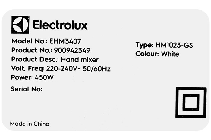 Máy đánh trứng Electrolux EHM3407 Màu Trắng