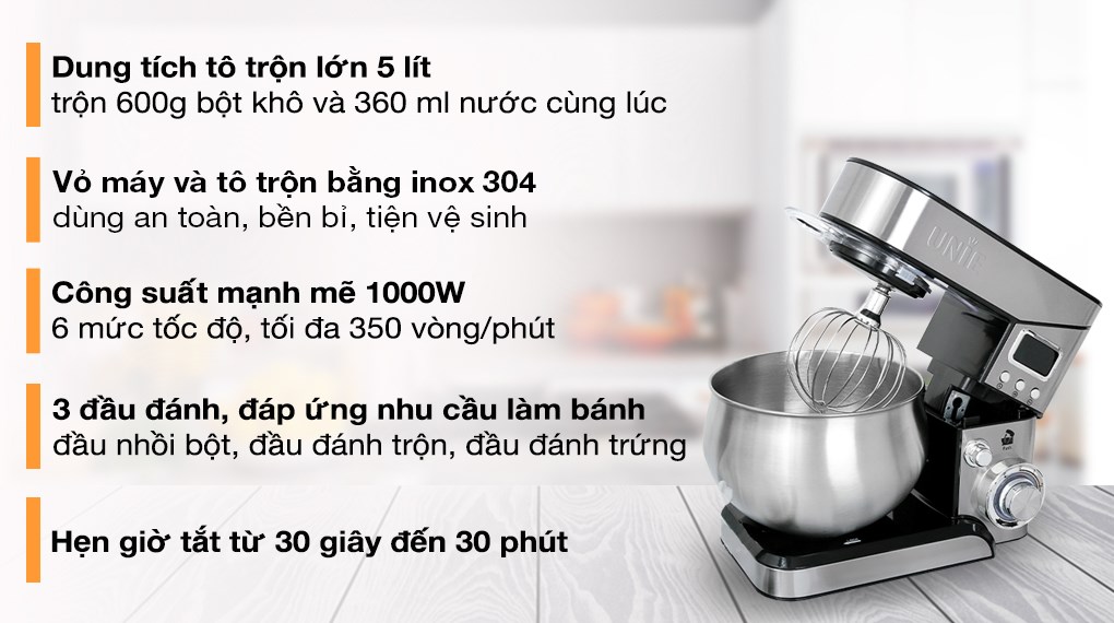 Máy nhồi bột đánh trứng Unie EM2