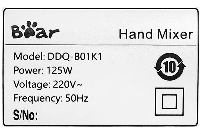 Máy đánh trứng Bear DDQ-B01K1 Màu Trắng