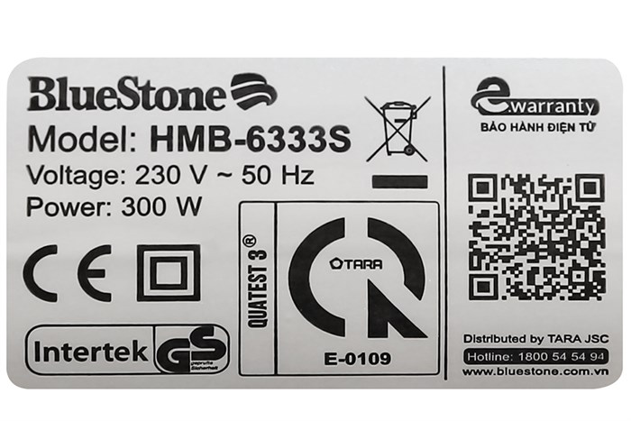 Máy đánh trứng BlueStone HMB-6333S Màu Bạc Inox