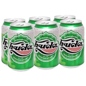 6 lon bia Huda 330ml