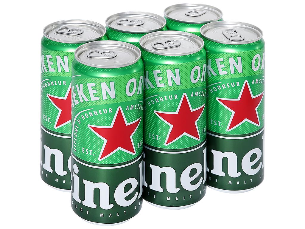 6 lon bia Heineken Sleek 330ml 1