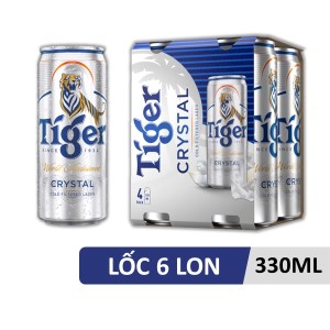 6 lon bia Tiger Crystal 330ml