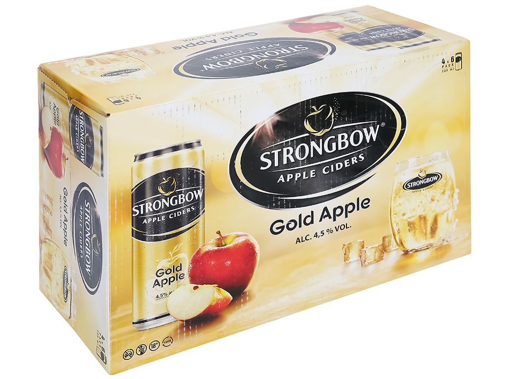 Thùng 24 lon Strongbow táo 330ml