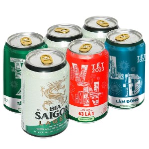 6 lon bia Sài Gòn Lager 330ml