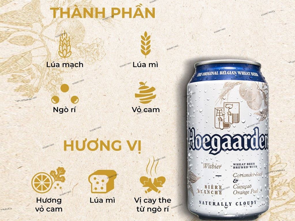 Thùng 24 lon Hoegaarden White 330ml 2