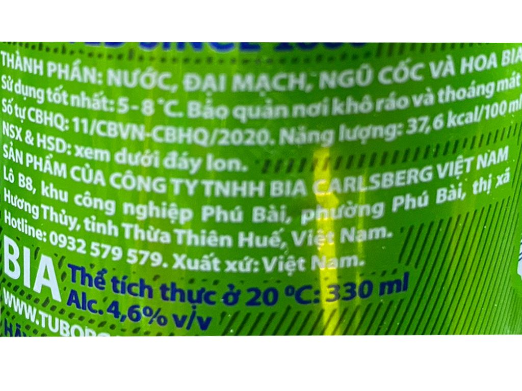 Thùng 24 lon bia Tuborg 330ml 5