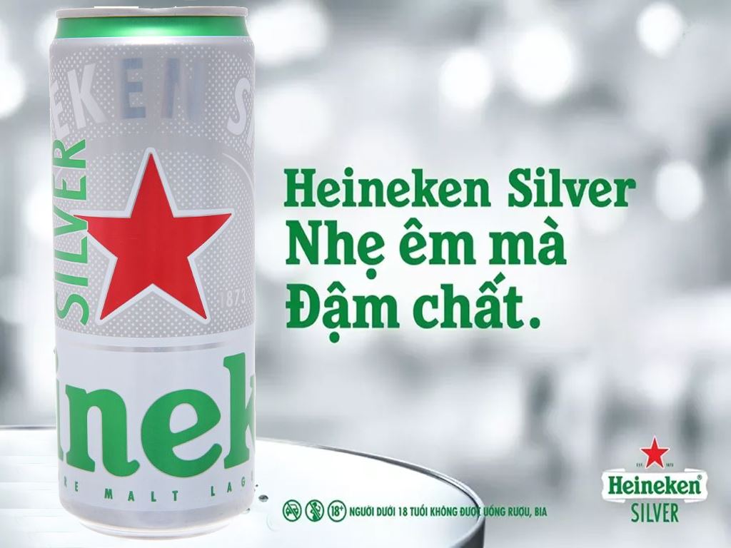 6 lon bia Heineken Silver 330ml 2