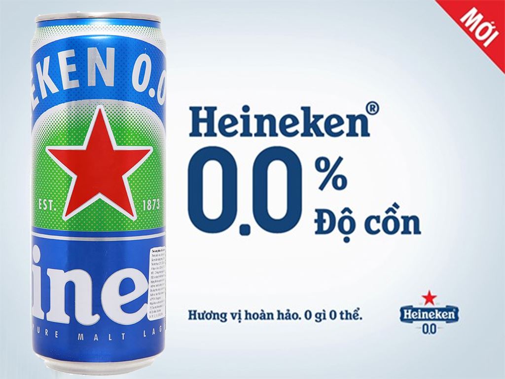 Bia Heineken 0.0% độ cồn lon 330ml 2
