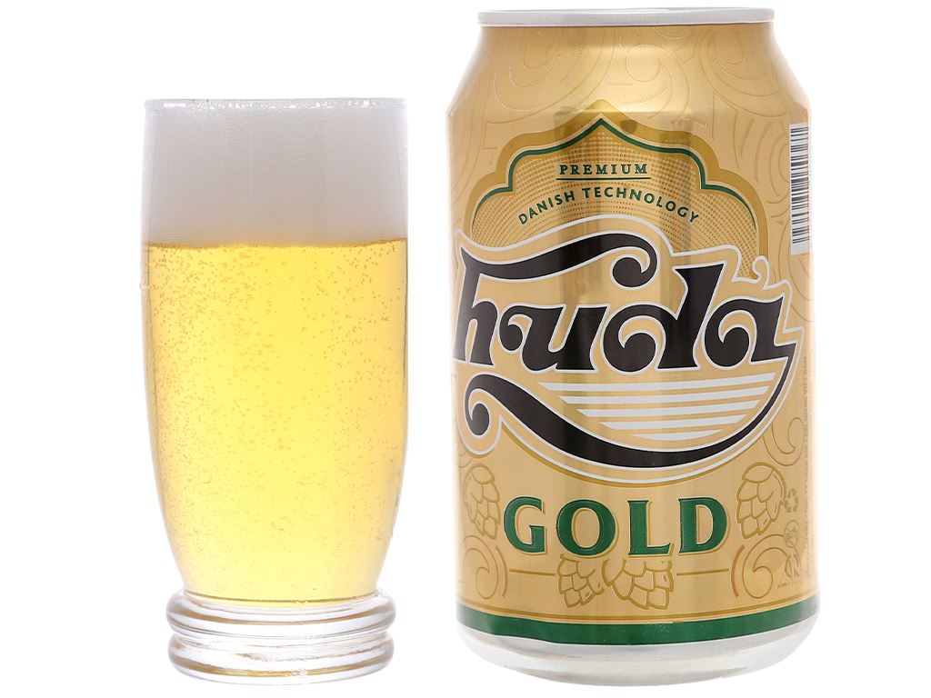 Bia Huda Gold lon 330ml 6