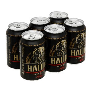 6 lon bia đen Halida 330ml
