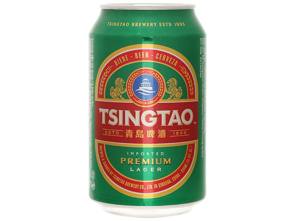 Thùng 24 lon bia Tsingtao Lager lon 330ml 2