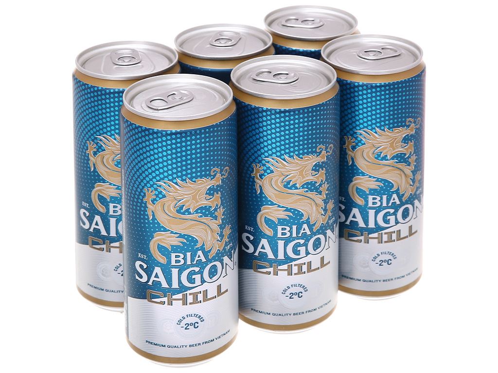 Lốc 6 lon bia Sài Gòn Chill 330ml giá tốt tại Bách hoá XANH