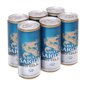 6 lon bia Sài Gòn Chill 330ml