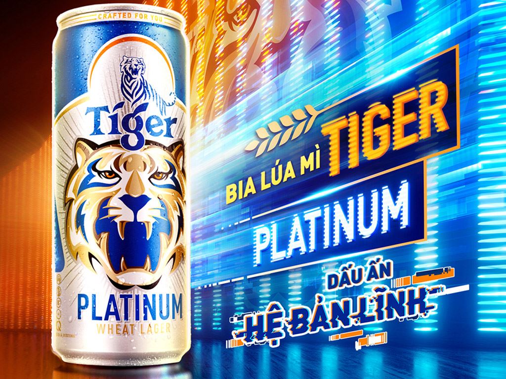 Bia Tiger Platinum Wheat Lager lon 330ml 2