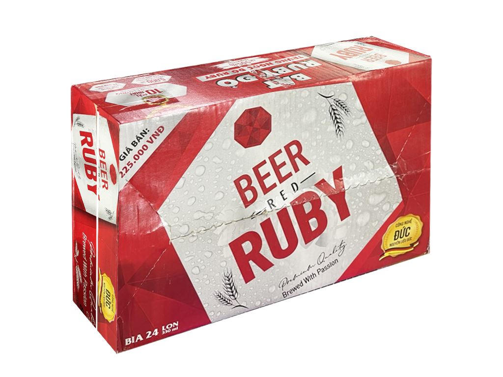 Thùng 24 lon Bia Red Ruby: Với Thùng 24 lon Bia Red Ruby, bạn sẽ có đủ để thưởng thức hương vị đầy cuốn hút cùng bạn bè và người thân. Sự kết hợp hoàn hảo giữa lượng đường và cồn sẽ đem đến trải nghiệm thú vị và đậm chất hơn bao giờ hết. Hãy nhanh chóng sở hữu ngay thùng Bia Red Ruby để tận hưởng cảm giác thật tuyệt vời! Translation: With a 24-can case of Red Ruby Beer, you will have enough to enjoy the captivating taste with friends and family. The perfect combination of sugar and alcohol will bring a more exciting and potent experience than ever before. Quickly own a case of Red Ruby Beer to enjoy a wonderful feeling!