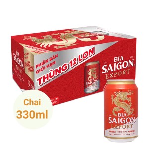 Thùng 12 lon bia Sài Gòn Export 330ml