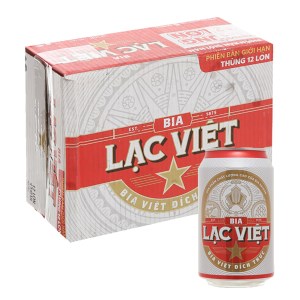 Thùng 12 lon bia Lạc Việt 330ml