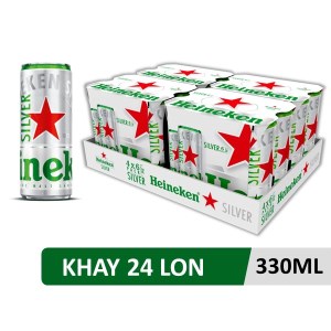 Khay 24 lon bia Heineken Silver 330ml