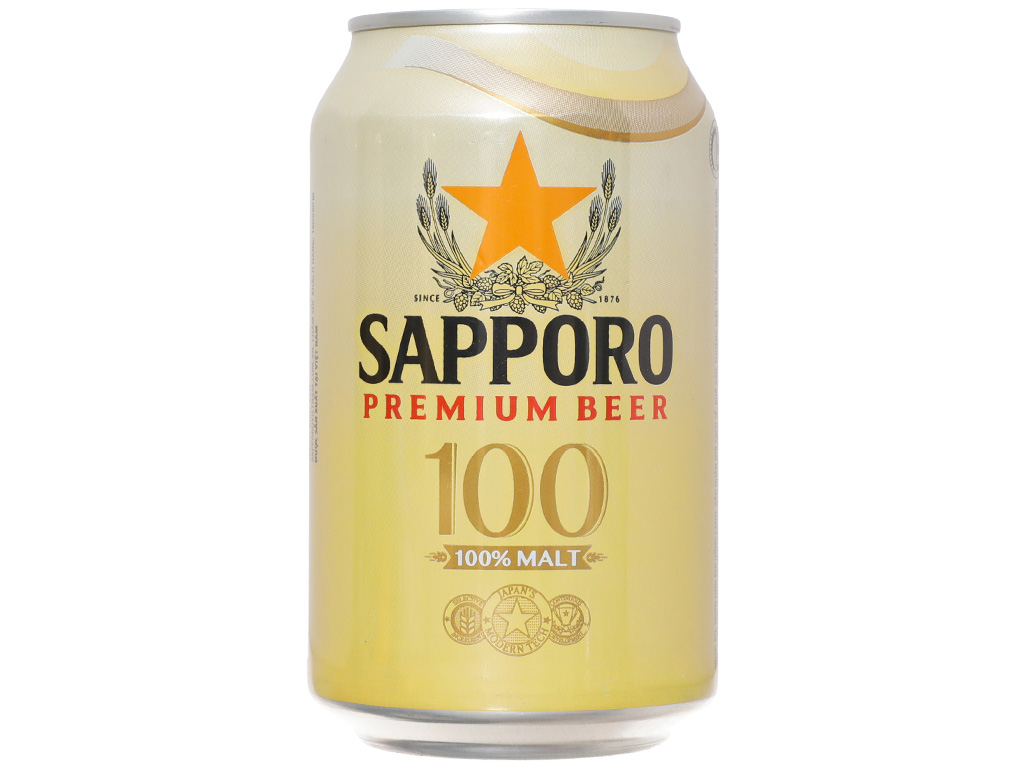Bia Sapporo Premium Beer 100% Malt 330ml tại Bách Hoá XANH