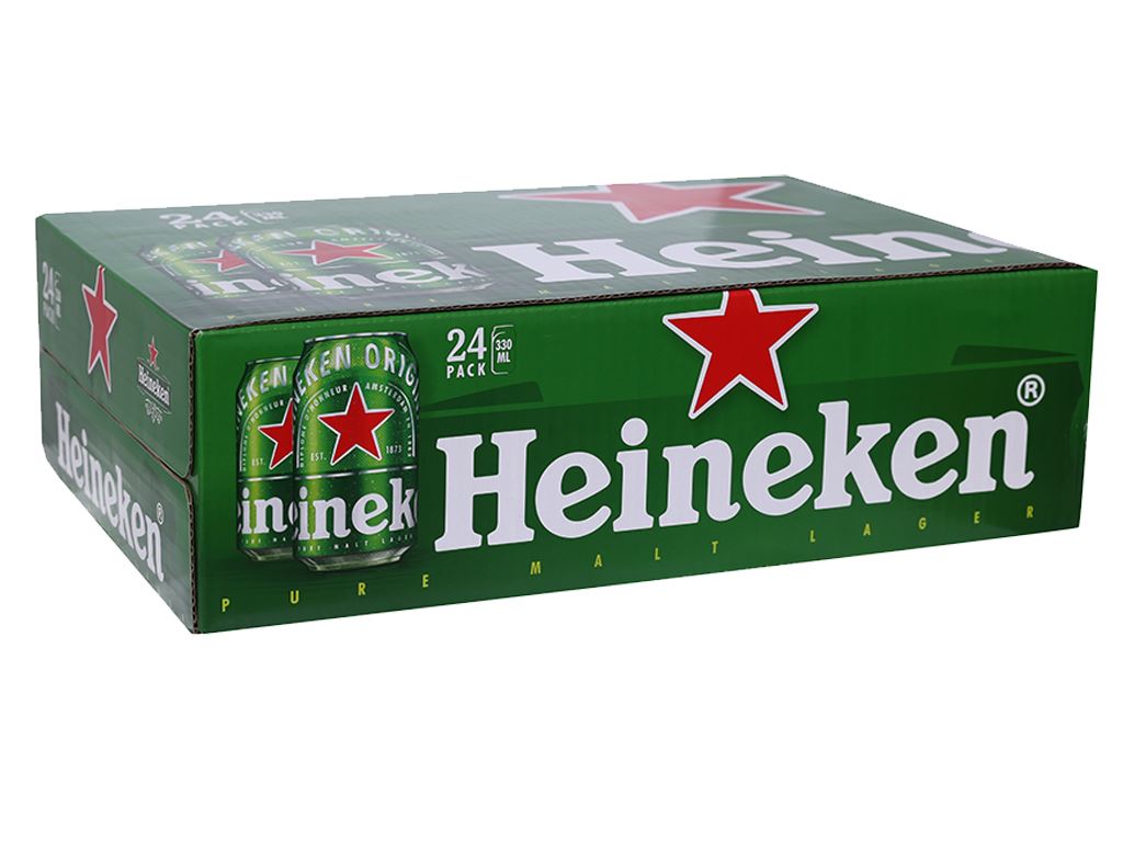 Thùng 24 lon bia Heineken 330ml giá tốt tại Bách hoá XANH