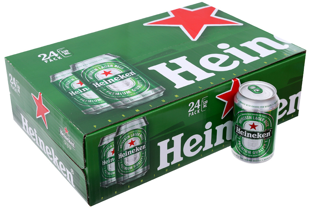 Bia Heineken lon 330ml (thùng 24 lon)