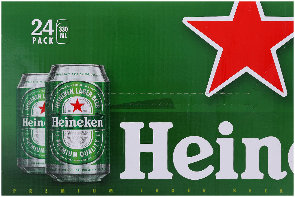 Bia Heineken lon 330ml (thùng 24 lon)