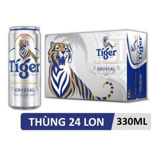 Thùng 24 lon bia Tiger Crystal 330ml