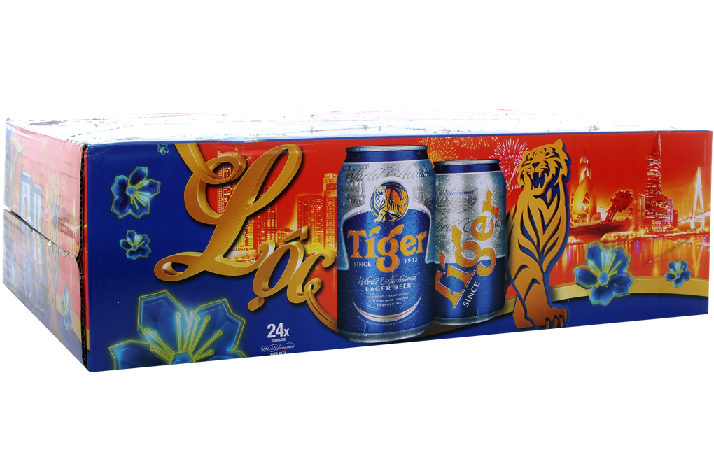 Bia Tiger lon 330ml thùng 24 lon Bia Tiger lon 330ml thùng 24 lon