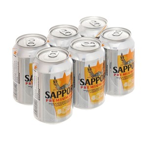 6 lon bia Sapporo 330ml