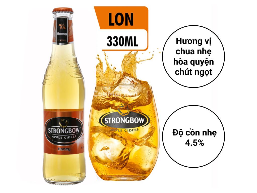 Thùng 24 chai Strongbow mật ong 330ml 2