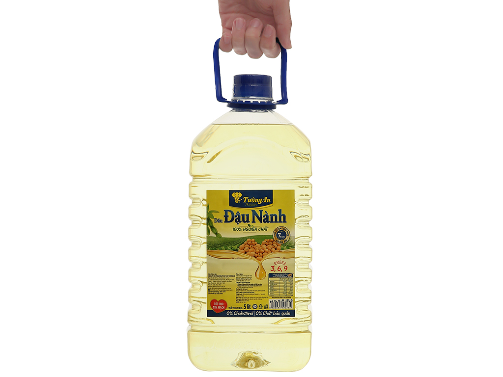 Dầu đậu nành 100% nguyên chất Tường An can 5 lít 6