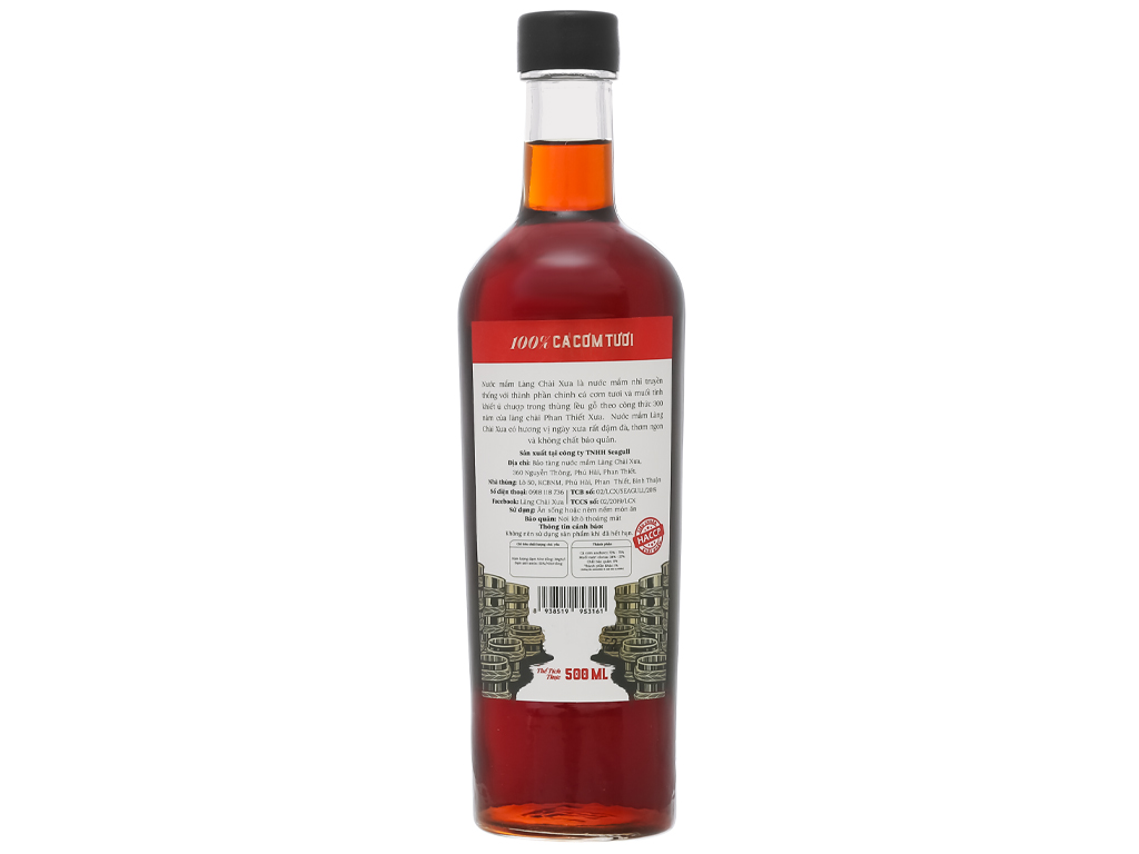 Nước mắm nhĩ Làng chài xưa nhãn đỏ Tĩn 30 độ đạm chai 500ml 3