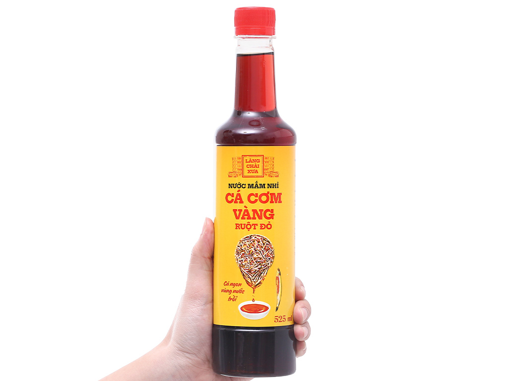 Nước mắm nhỉ cá cơm vàng ruột đỏ Làng Chài Xưa 10 độ đạm chai 525ml 5