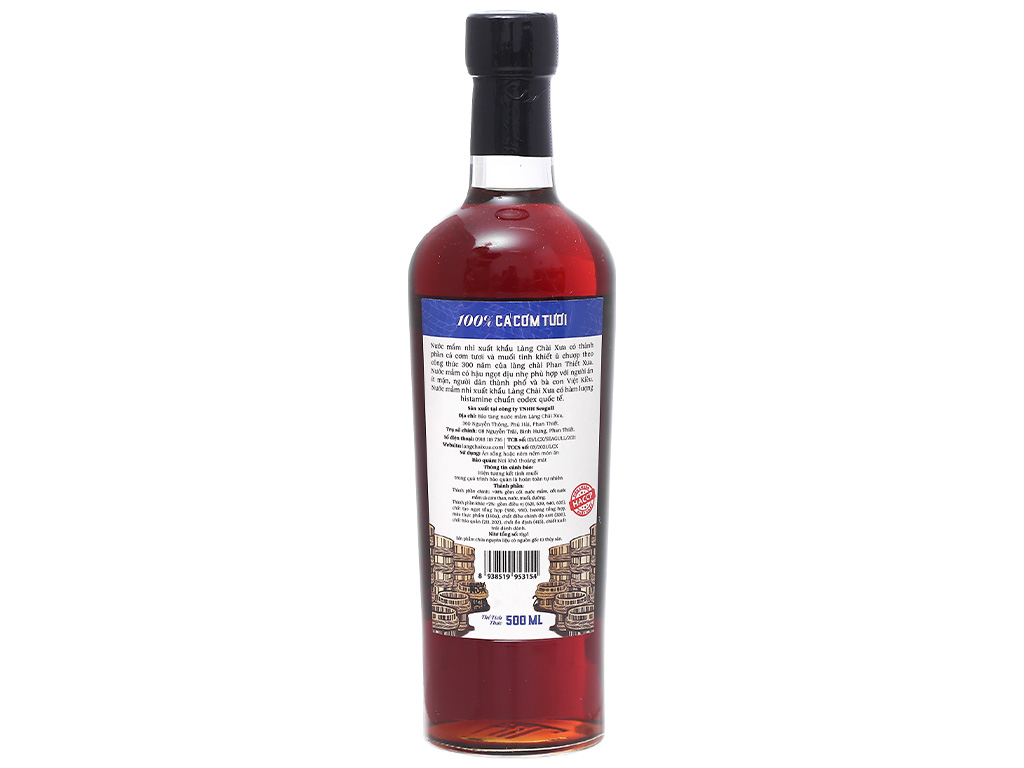 Nước mắm nhỉ Làng Chài Xưa xuất khẩu nhãn xanh vị dịu nhẹ chai 500ml 3