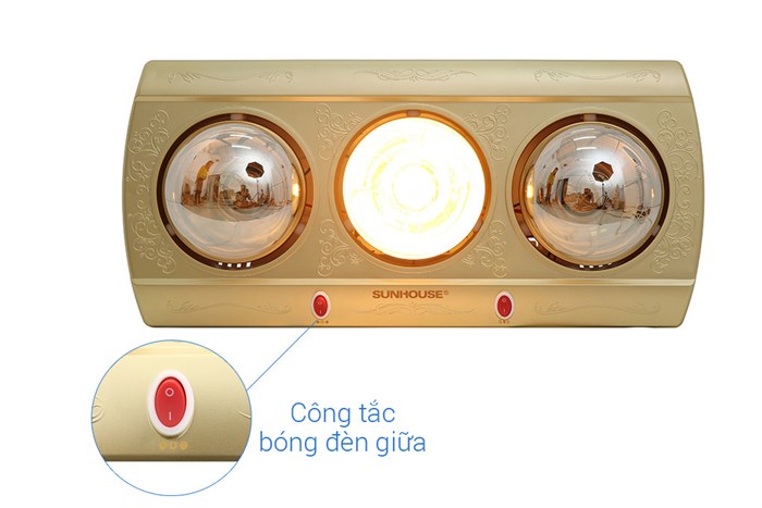 Đèn sưởi nhà tắm Sunhouse SHD3813 825W Màu Vàng
